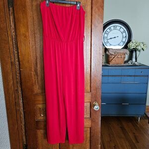 Lucy Diamonds Women's 3X Red Romper Jumpsuit Fair to Good Condition